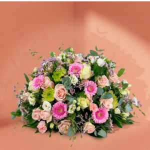 Bloemstuk biedermeier pastel