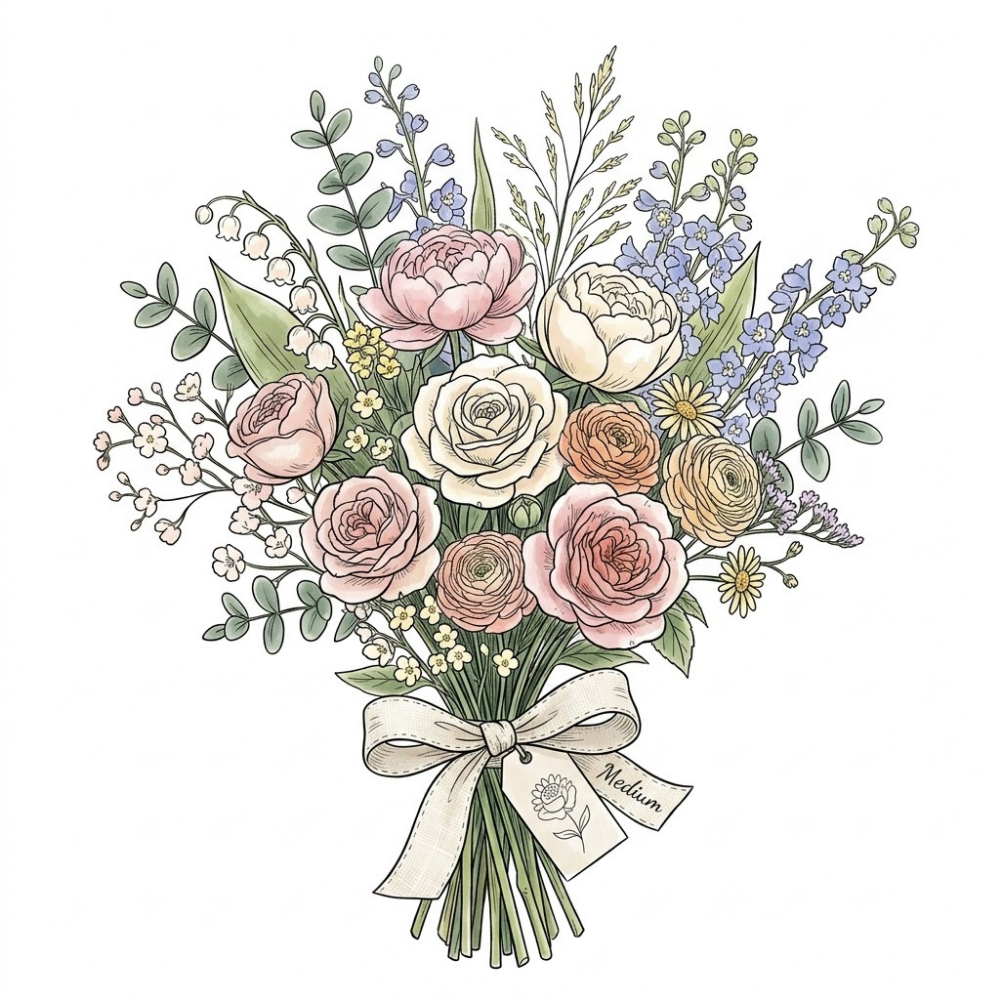 Richly filled field bouquet flower subscription Bloemen7days Antwerp