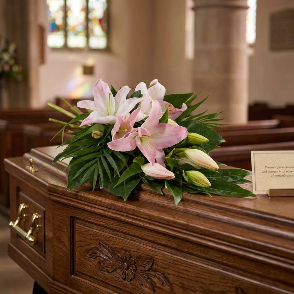 Funeral Bouquet Gentle Pink Lily - Image 2